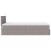 vidaXL Cadre de lit ottoman avec matelas taupe 90x190 cm tissu
