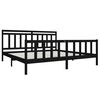 vidaXL Cadre de lit sans matelas noir bois massif 200x200 cm