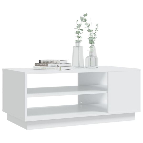 vidaXL Table basse blanc 102x55x43 cm bois d'ing&eacute;nierie