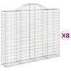 vidaXL Paniers &agrave; gabions arqu&eacute;s 8 pcs 200x30x160/180 cm Fer galvanis&eacute;