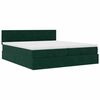 vidaXL Cadre de lit ottoman avec matelas vert fonc&eacute; 200x200 cm velours
