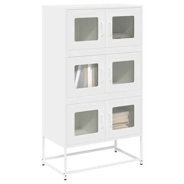 vidaXL Buffet haut blanc 68x39x123 cm acier