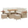 vidaXL Ensemble de canap&eacute; de jardin 8 pc Beige polyrotin