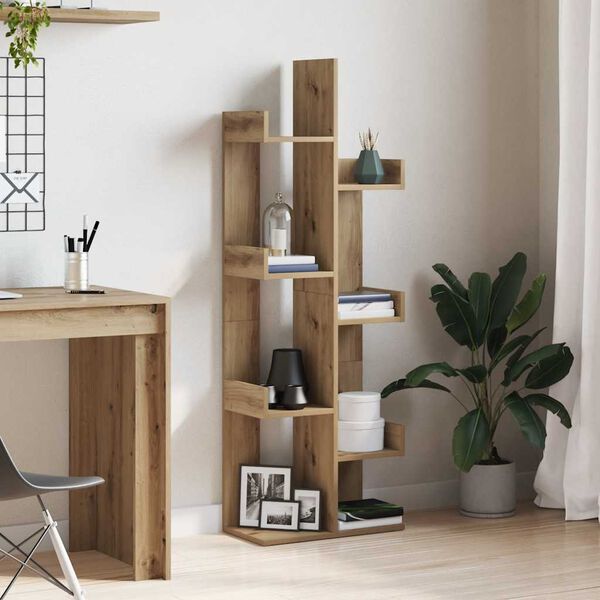 vidaXL Bibliothèque chêne artisanal 48x25,5x140 cm bois d'ingénierie