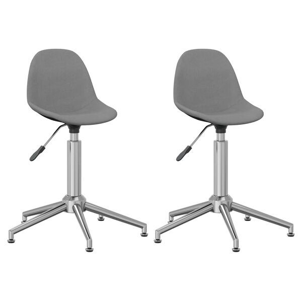 vidaXL Chaises pivotantes &agrave; manger lot de 2 gris clair tissu