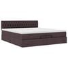 VidaXL Cadre de lit ottoman avec matelas marron fonc&eacute; 200x200 cm tissu