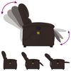 vidaXL Fauteuil inclinable de massage Marron fonc&eacute; Tissu