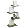 vidaXL &Eacute;tag&egrave;re flottante 4 pcs Vert olive 30 x 18 x 2,5 cm Acier