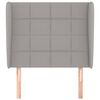 vidaXL Tête de lit avec oreilles Gris clair 103x23x118/128 cm Tissu