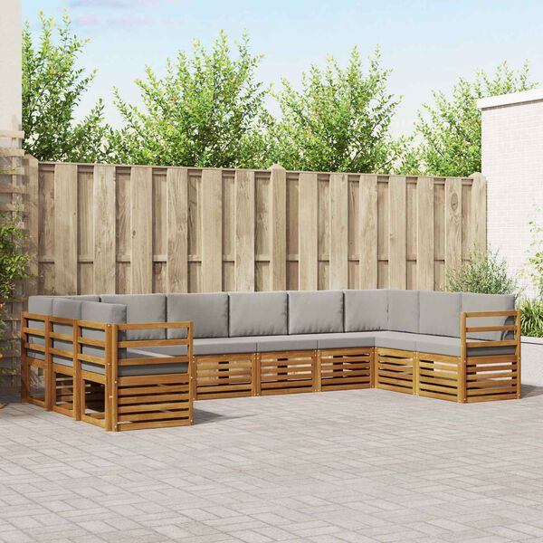 vidaXL Ensemble de canap&eacute; d'angle 10 pcs Gris Naturel et Clair