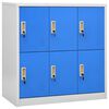 vidaXL Armoire &agrave; casiers Gris clair et bleu 90x45x92,5 cm Acier
