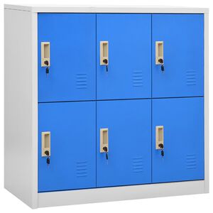 vidaXL Armoire &agrave; casiers Gris clair et bleu 90x45x92,5 cm Acier