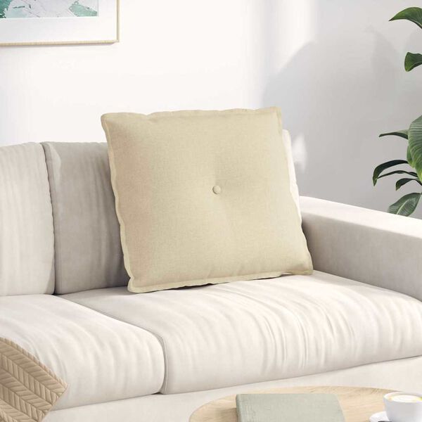 vidaXL Coussin de Dos Cr&egrave;me 60 x 19 x 50 cm tissu