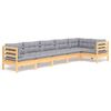 vidaXL Salon de jardin 6 pcs avec coussins gris bois de pin