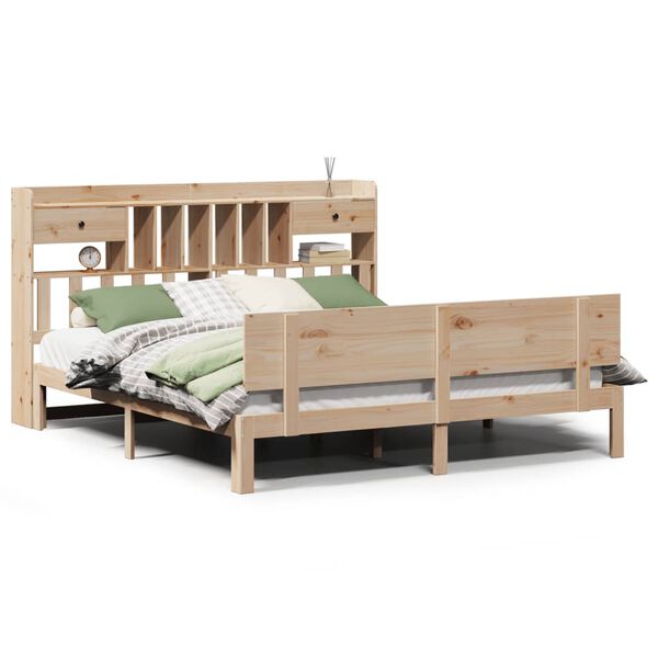 vidaXL Lit biblioth&egrave;que sans matelas 180x200 cm bois massif de pin