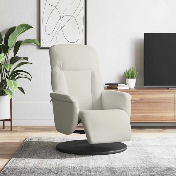 vidaXL Fauteuil inclinable avec repose-pied cr&egrave;me velours