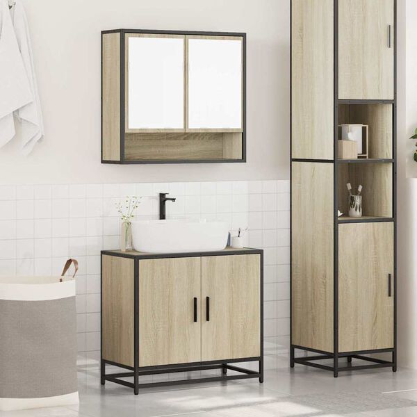 vidaXL Ensemble de meubles de salle de bain 2 pcs chêne sonoma