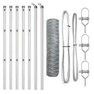 vidaXL Poteau de cl&ocirc;ture. Argent&eacute;