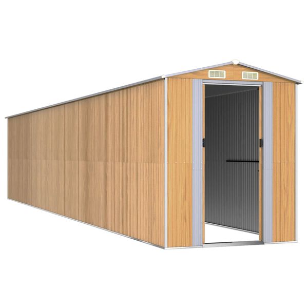vidaXL Abri de jardin Marron clair 192x938x223 cm Acier galvanis&eacute;