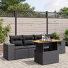 vidaXL Salon de jardin 5 pcs avec coussins noir r&eacute;sine tress&eacute;e