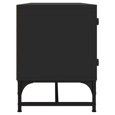 vidaXL Meuble TV avec portes en verre noir 102x37x50 cm