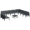 vidaXL Ensemble de canap&eacute; de jardin 11 pc Noir Acier