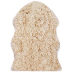 vidaXL Tapis 60 x 90 cm Peau de mouton synth&eacute;tique M&eacute;lange de marron