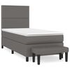 vidaXL Sommier &agrave; lattes de lit avec matelas Gris 80x200 cm Similicuir