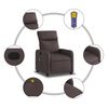 vidaXL Fauteuil de massage inclinable Marron fonc&eacute; Tissu