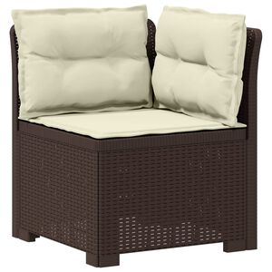 vidaXL Canap&eacute; de jardin 1 place avec coussins look rotin PP Marron