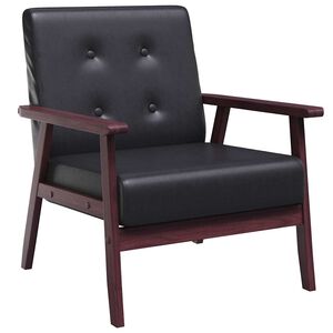 vidaXL Fauteuil noir similicuir