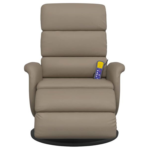 vidaXL Fauteuil inclinable de massage repose-pieds cappuccino