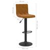 vidaXL Tabourets de bar lot de 2 marron velours