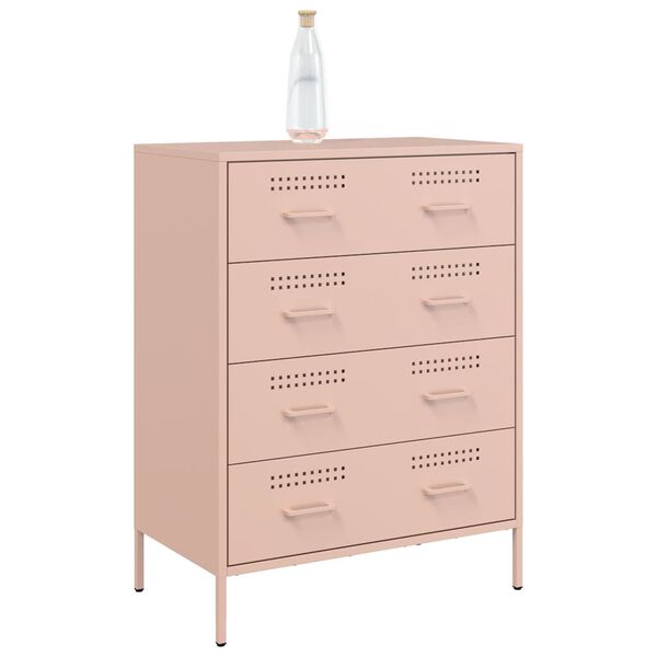 vidaXL Buffet rose 68x39x89 cm acier