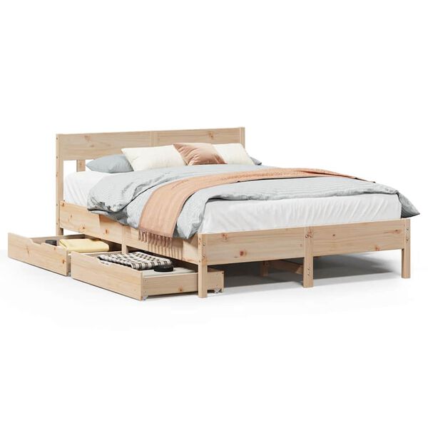 vidaXL Cadre de lit sans matelas 140x200 cm bois massif de pin
