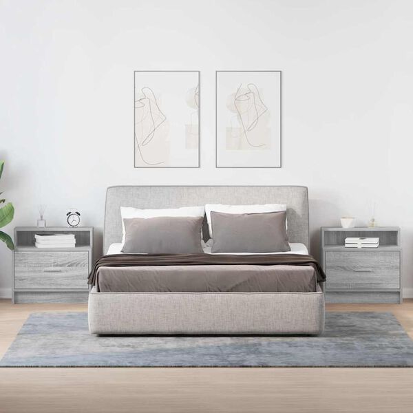 vidaXL Tables de chevet avec tiroir 2 pcs sonoma gris 51x31x47 cm