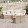 vidaXL Ensemble de canap&eacute; de jardin 9 pcs Beige et cr&egrave;me polyrotin