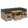 vidaXL Salon de jardin avec coussins 7 pcs gris r&eacute;sine tress&eacute;e