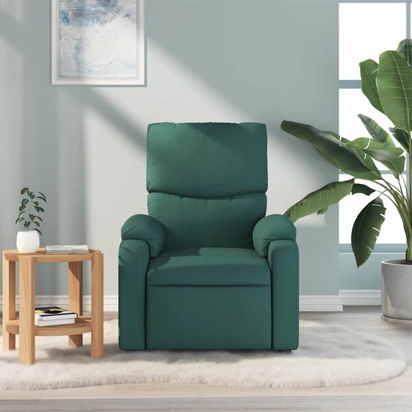 vidaXL Fauteuil de massage inclinable Vert fonc&eacute; Tissu