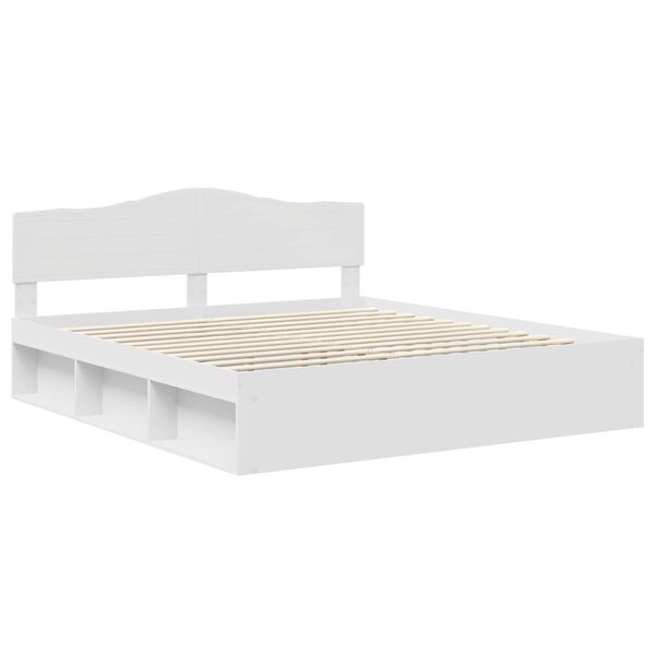 vidaXL Cadre de lit Blanc 180 x 200 cm Bois de pin massif