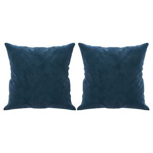 vidaXL Coussins d&eacute;coratifs lot de 2 Bleu 40x40 cm Velours
