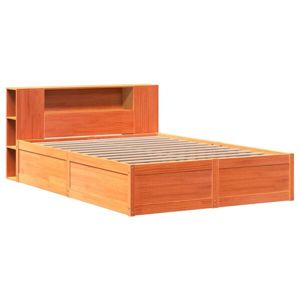 vidaXL Cadre de lit sans matelas cire marron 150x200cm bois pin massif