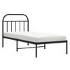 vidaXL Cadre de lit m&eacute;tal sans matelas avec t&ecirc;te de lit noir 90x190 cm