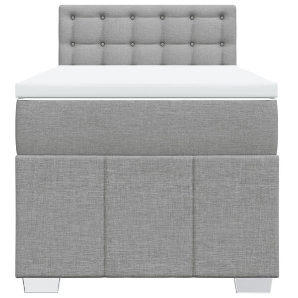 vidaXL Sommier &agrave; lattes de lit avec matelas gris clair 80x200 cm tissu