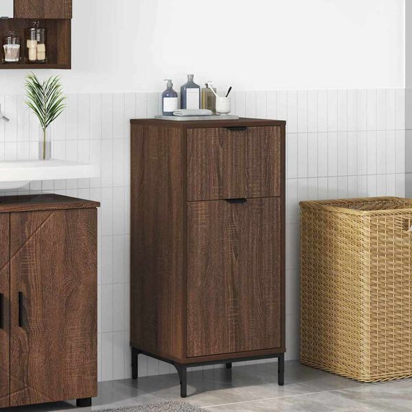 vidaXL Cabinet de salle de bain Chêne brun 39,5 x 36 x 88 cm