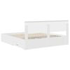 vidaXL Cadre de lit avec tiroir Blanc 180 x 200 cm Bois d'ingénierie