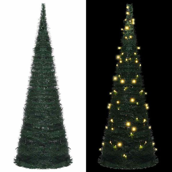 vidaXL Sapin de No&euml;l artificiel pr&eacute;-&eacute;clair&eacute; avec guirlandes vert 180cm