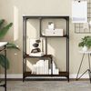 vidaXL Bibliothèque chêne marron 81x36x115 cm bois ingénierie et acier