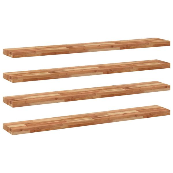 vidaXL &Eacute;tag&egrave;res flottantes 4 pcs 160x20x4 cm acacia massif &agrave; l'huile