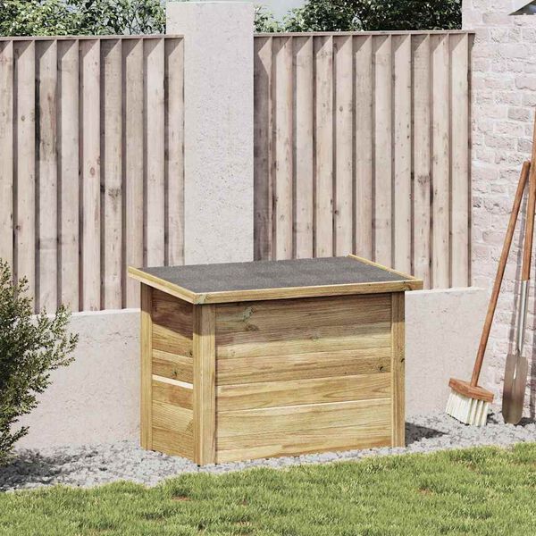 vidaXL Bo&icirc;te de rangement Naturel 80 x 44,5 x 57,5 cm Pin&egrave;de impr&eacute;gn&eacute;e